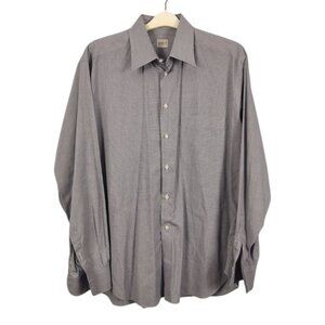 Armani Collezioni Blue Patrern Button Front Sress Shirt 16